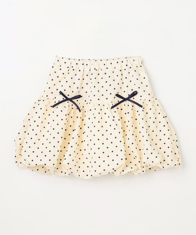 ANY KIDS 【洗濯機可能】バルーン ドットスカート ホワイト