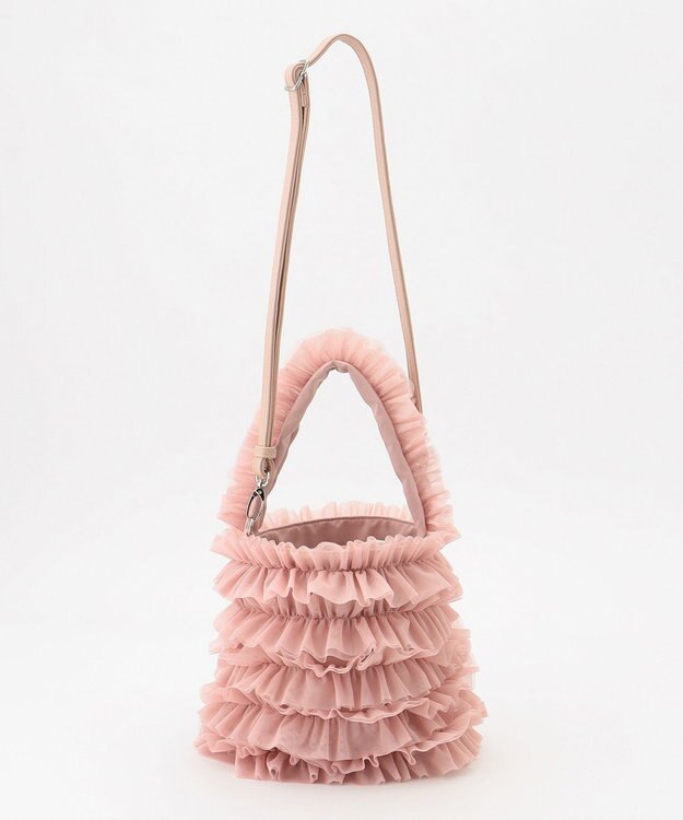 LA BAGAGERIE 【MONICA】チュールフリル2WAYバッグ ピンク