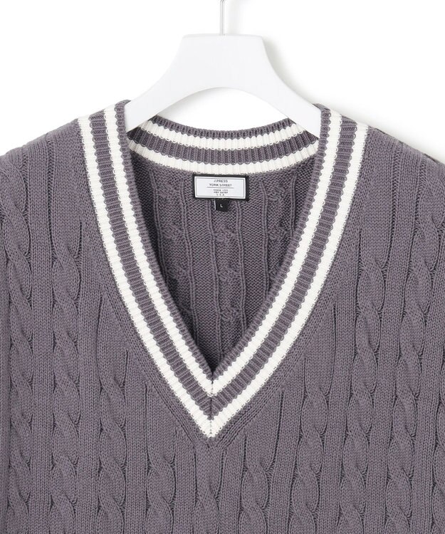 J.PRESS YORK STREET 【UNISEX】チルデンニット ベスト ダルブルー系