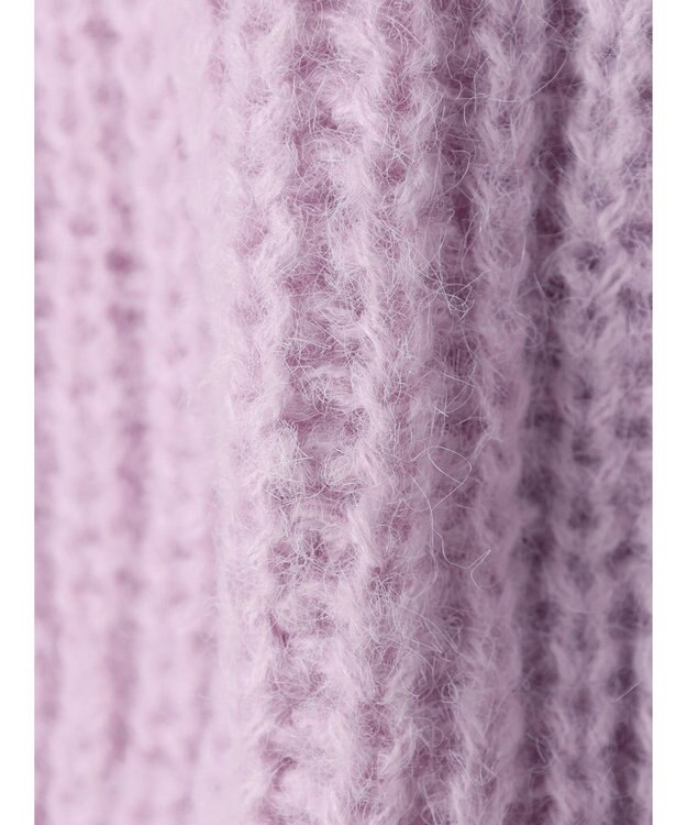 earth music&ecology ヘアリーショートニットカーディガン Lavender