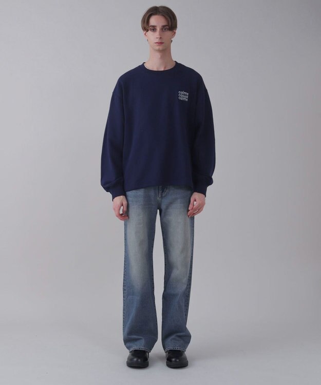 WEGO 【ユニセックス着用ITEM/ウエスト調整可】ストレートデニムパンツ デニム中濃色