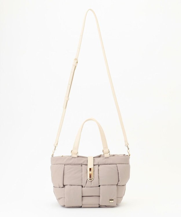 LA BAGAGERIE パデットブロック2WAYミニトート グレージュ