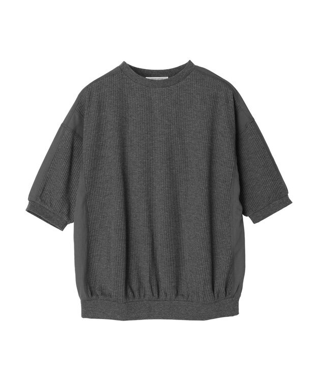 Green Parks ワッフル布帛ドッキングプルオーバー２ Gray Mixture