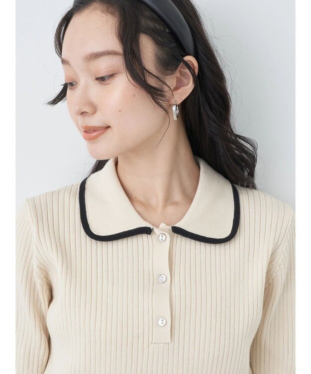 earth music&ecology ハイショクポロニット Ivory