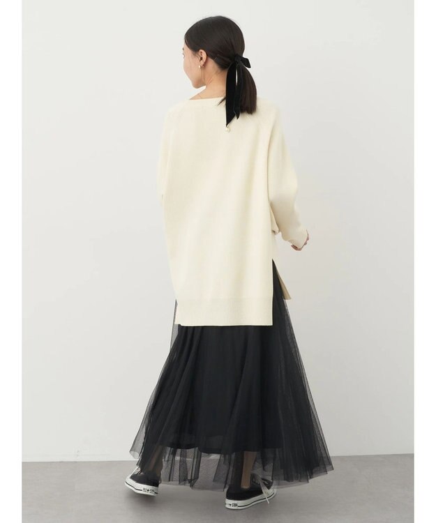earth music&ecology サイドスリットルーズチュニック Ivory