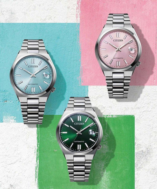 CITIZEN 【TSUYOSA 37mm】深みのあるグリーンのメカニカルウオッチ NJ0200-50X シルバー