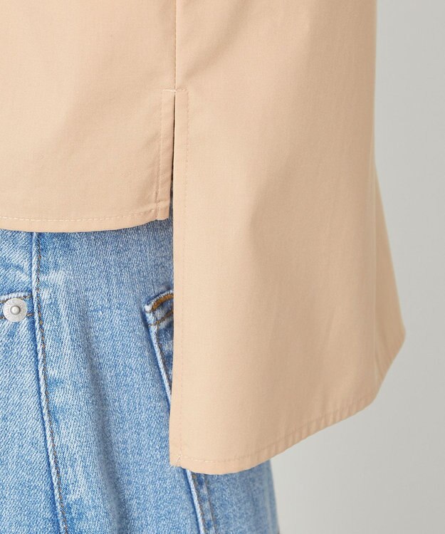 NAVE 【ReNAVE・セットアップ可/洗える/接触冷感/UVケア】コットンポリブロード クロップドシャツ ベージュ系