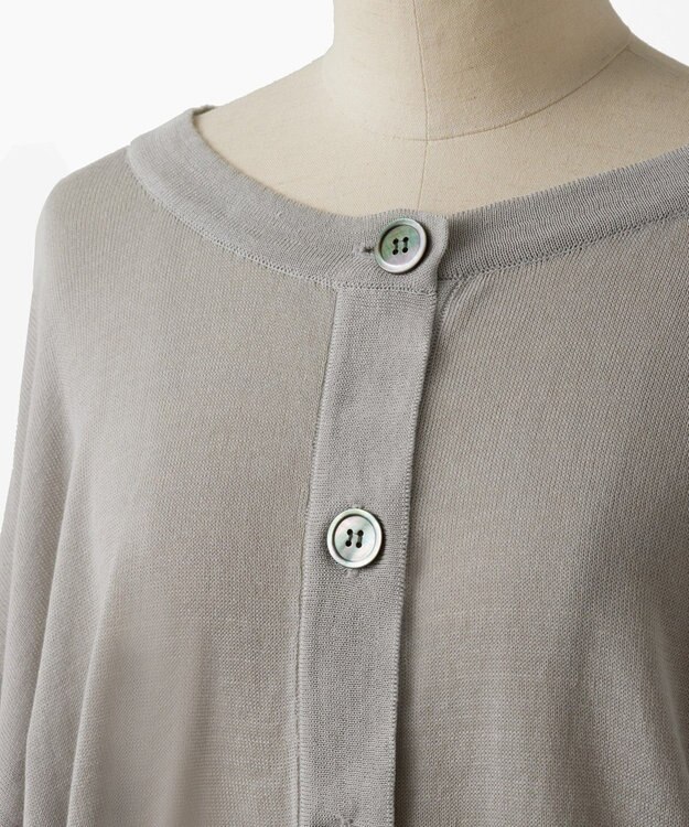 TOQUE 〈大草直子さんアドバイザー〉ウォッシャブルシルク×コットンニット ショートカーディガン グレー
