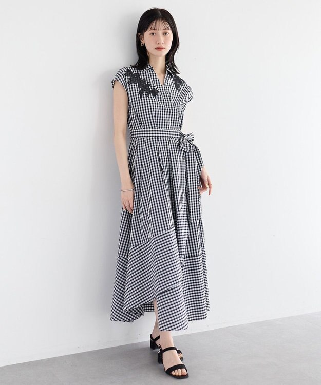 YECCA VECCA フラワーレースカシュクールワンピース Check