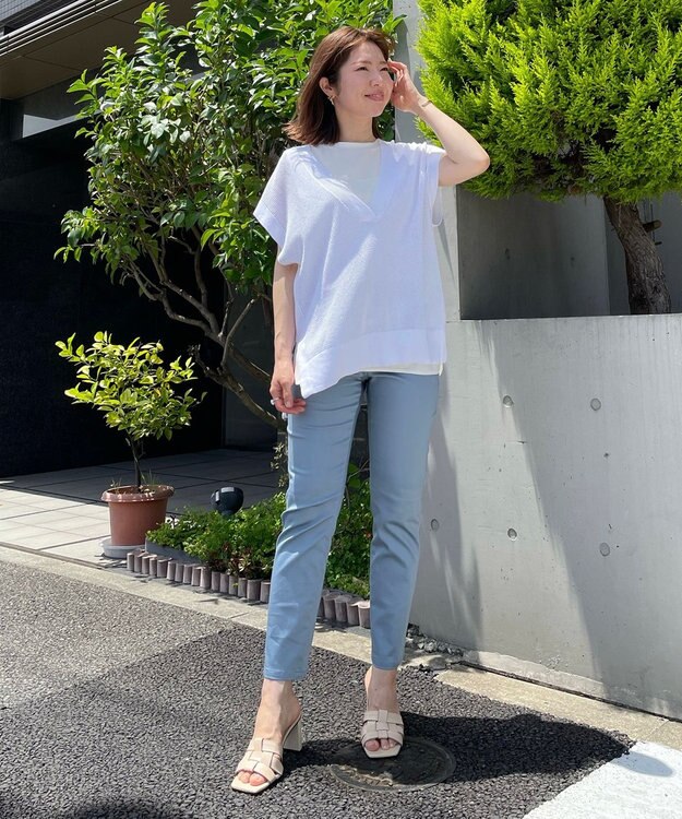 UNFILO 冷感UVケアノースリカットソー ホワイト系