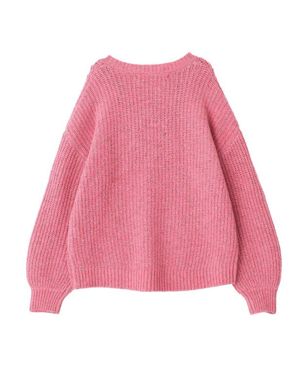 YECCA VECCA ラメMIX畦編みニット Pink