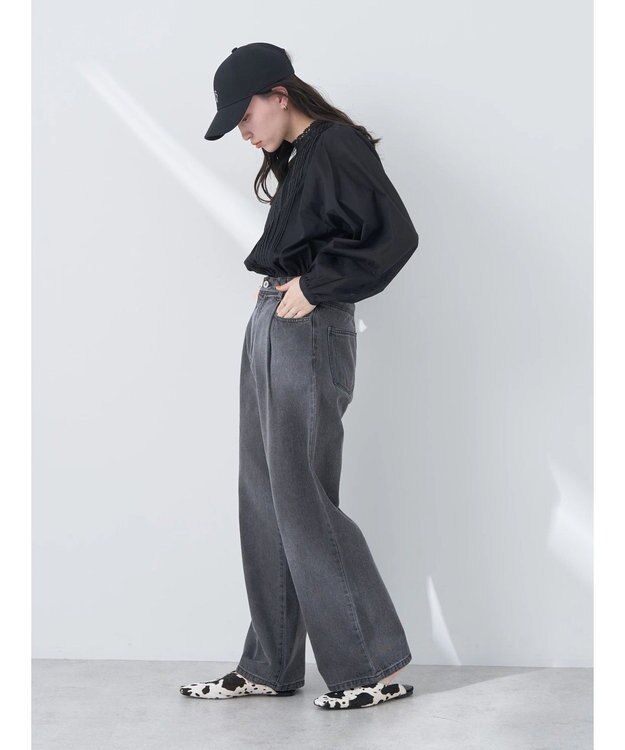 earth music&ecology タックルーズデニムパンツ Black