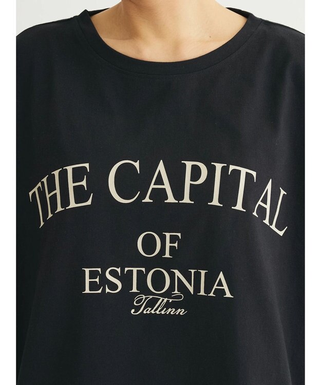 Green Parks インド綿 ＢＩＧサイズアーチロゴ半袖プルオーバー Black