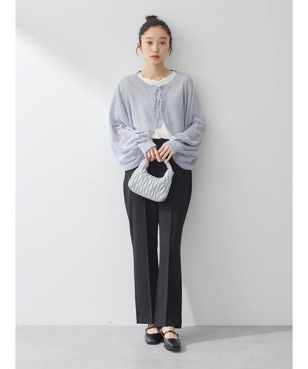 earth music&ecology リボンメッシュボレロ Light Gray