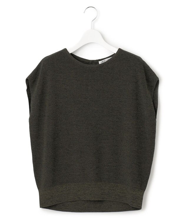 23区 【STORY7月号掲載/洗える】コットンアセテート バックボタン ニット カーキ系