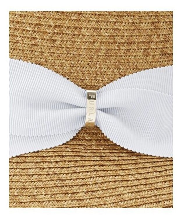 MOONBAT FURLA(フルラ) ペーパーブレードリボン巻きダウンハット サイズ調整可 オフホワイト