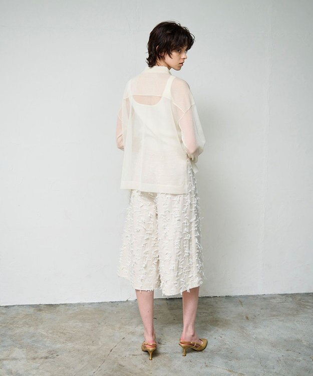 GRACE CONTINENTAL リボンヤーンフレアパンツ キナリ