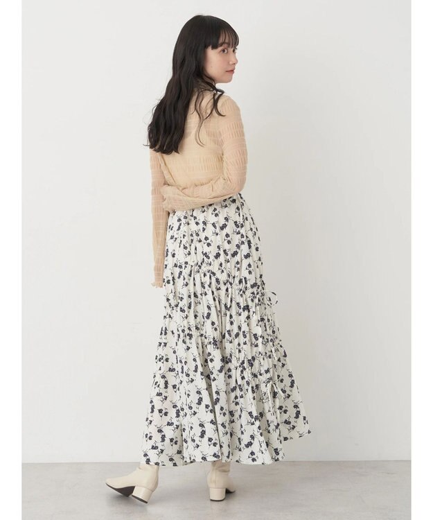 earth music&ecology ジャガードシャーリングシアートップス Beige