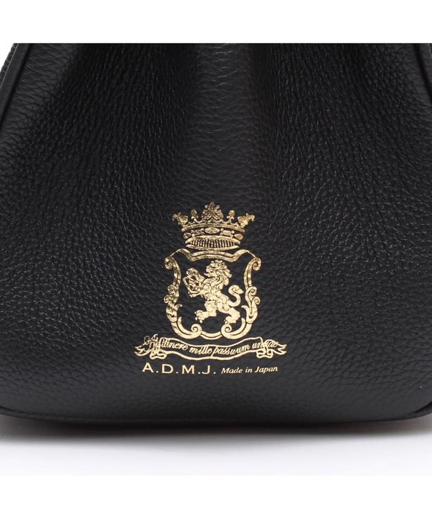 A.D.M.J. 【牛革】スパニッシュレザー / ステラソーイング前金具付トート24cm(Dカン＋) BLACK