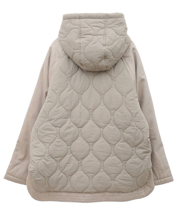 earth music&ecology ラグラン切替キルティングブルゾン Gray Beige