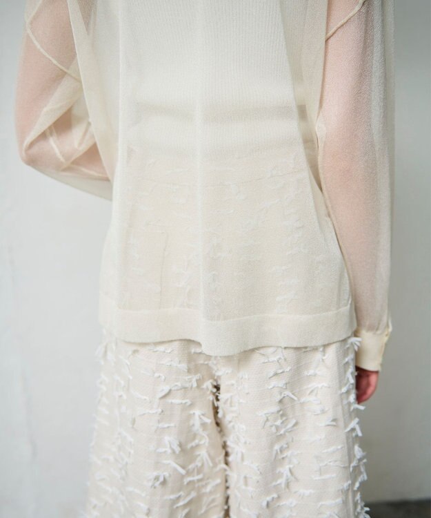 GRACE CONTINENTAL リボンヤーンフレアパンツ キナリ