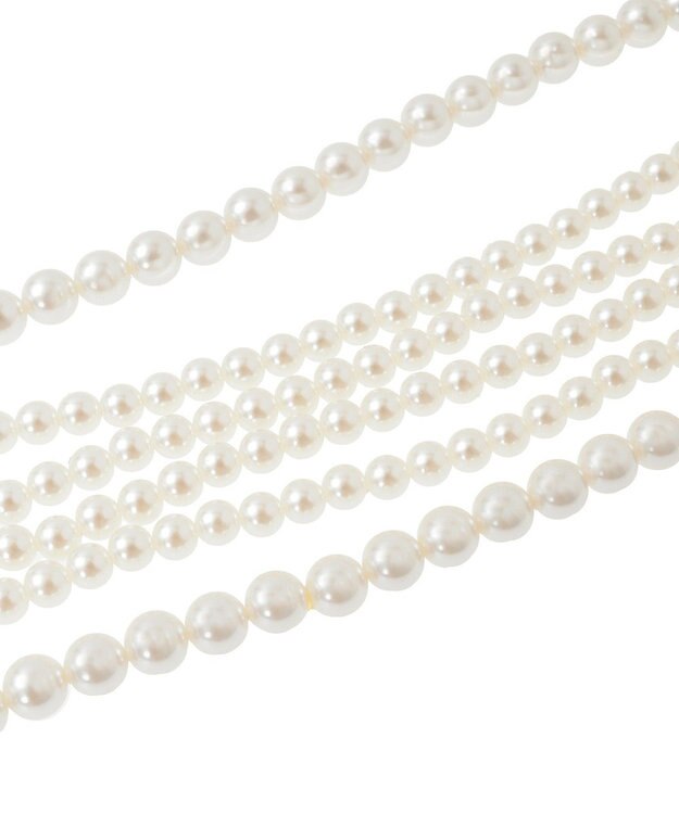 Green Parks ・ＨＡＬＦ　ＴＩＭＥ　パール３連ネックレス（金属フ White