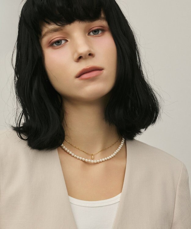 GRACE CONTINENTAL パール2連ネックレス ホワイト