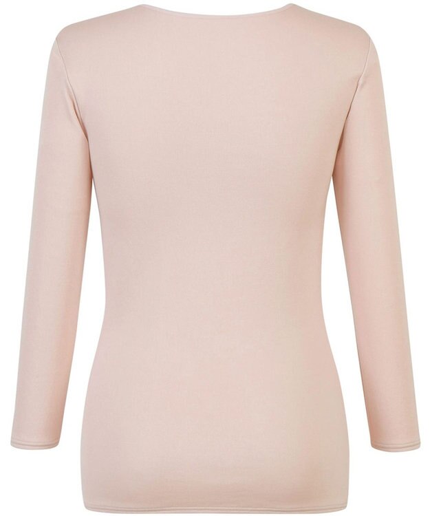 Wing あったかインナー 綿100％(肌側) 軽い ネックせまめ 8分袖 長袖 秋 冬 EL2950 ウイング／ワコール ピーチ