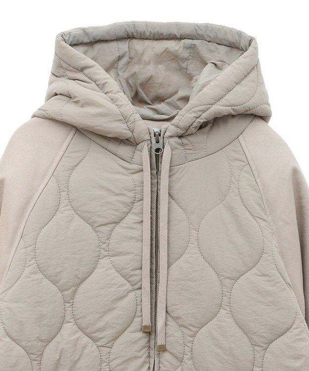 earth music&ecology ラグラン切替キルティングブルゾン Gray Beige