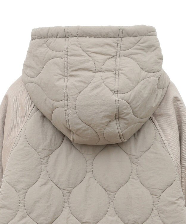 earth music&ecology ラグラン切替キルティングブルゾン Gray Beige