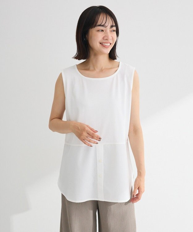 Green Parks ノースリーブドッキングホワイトインナー Off White