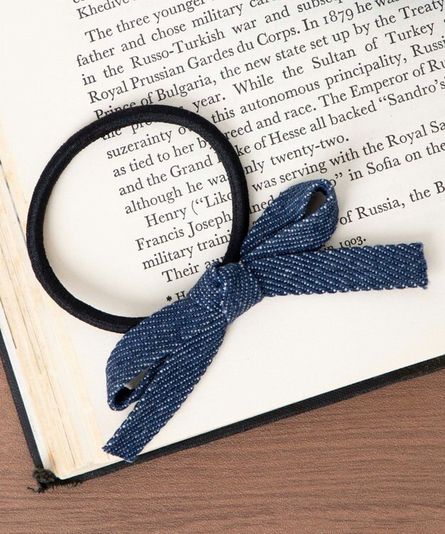 WEGO Lデニムリボンゴム デニム濃色