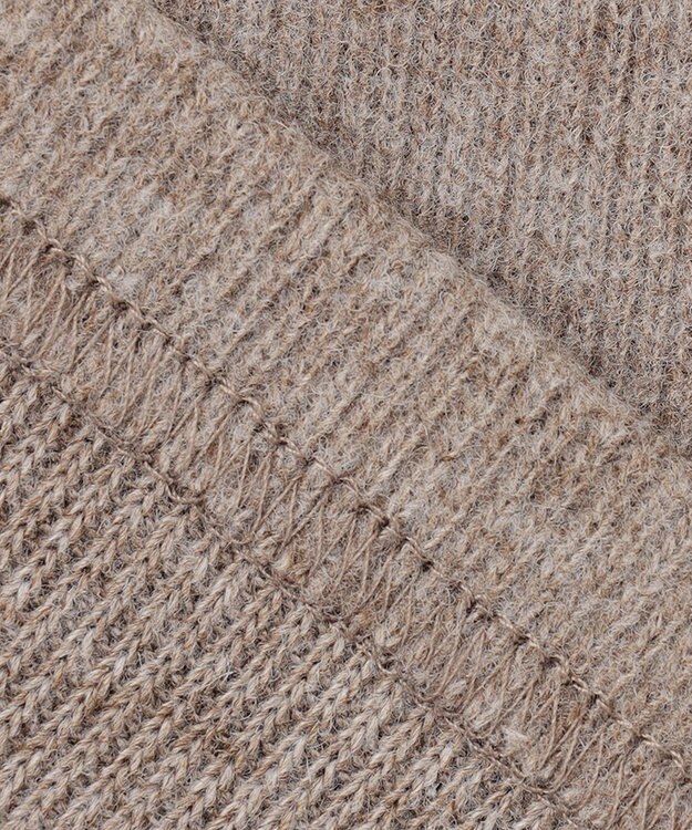 SHARE PARK LADIES サイドスリットVネックニット モカ