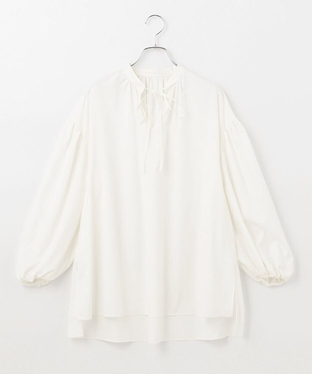 #Newans 【ANSWER for 男の子ママ】スリットネックパフスリーブブラウス ホワイト系