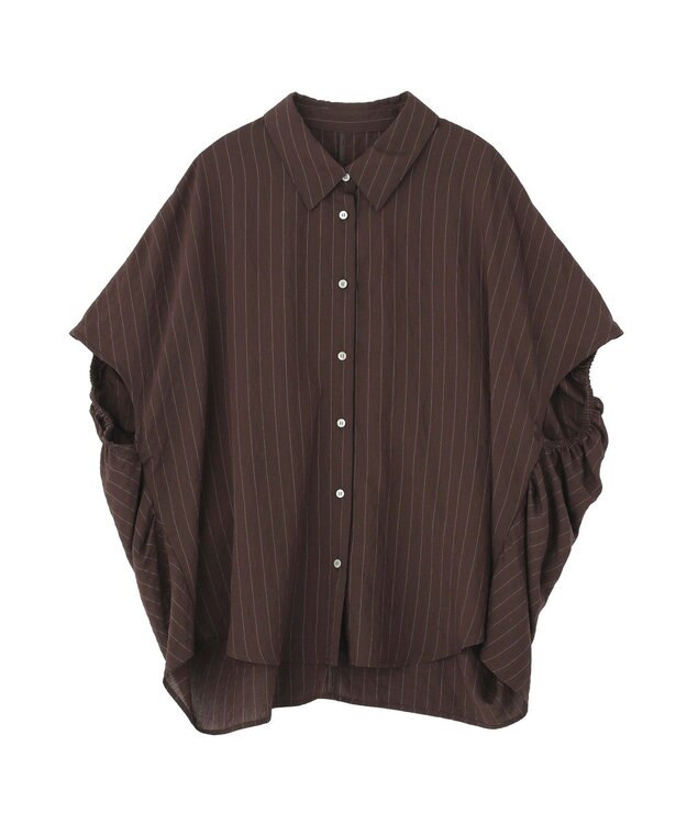 YECCA VECCA ストライプ柄シャツ Brown