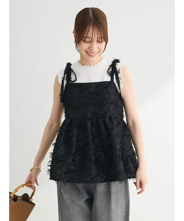 Green Parks ・ＥＬＥＮＣＡＲＥ　ＤＵＥ　ジャカードキャミ Black