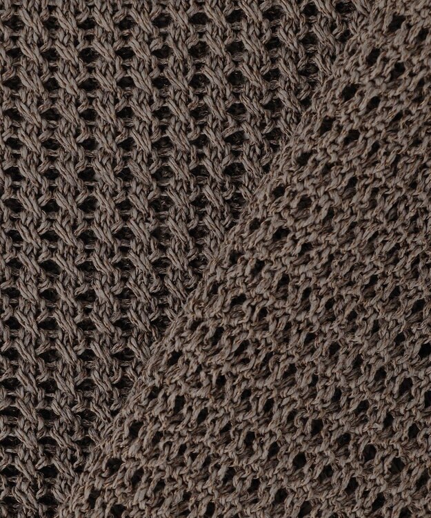 自由区 ペーパーコットンメッシュ ベスト ブラウン