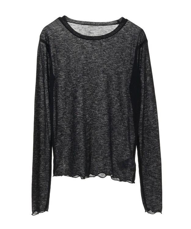 earth music&ecology シアーリブロゴ刺繍プルオーバー Black