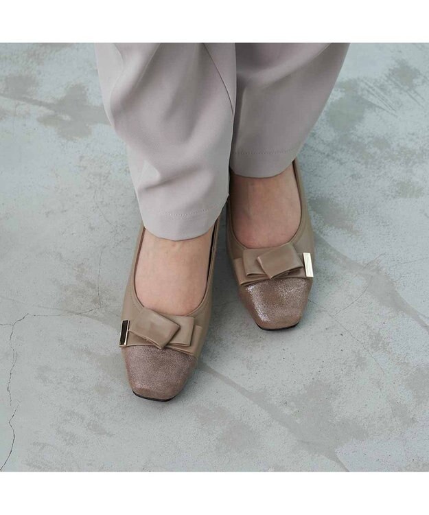 Riz raffinee <Riz raffinee>モチーフリボンパンプス オーク