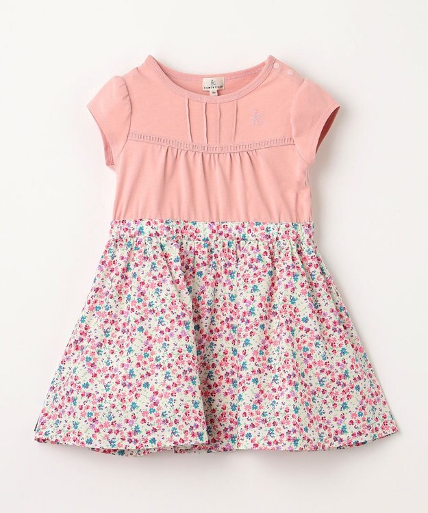 組曲 KIDS 【80-100㎝】サマーガーデン ワンピース オールドローズ系5