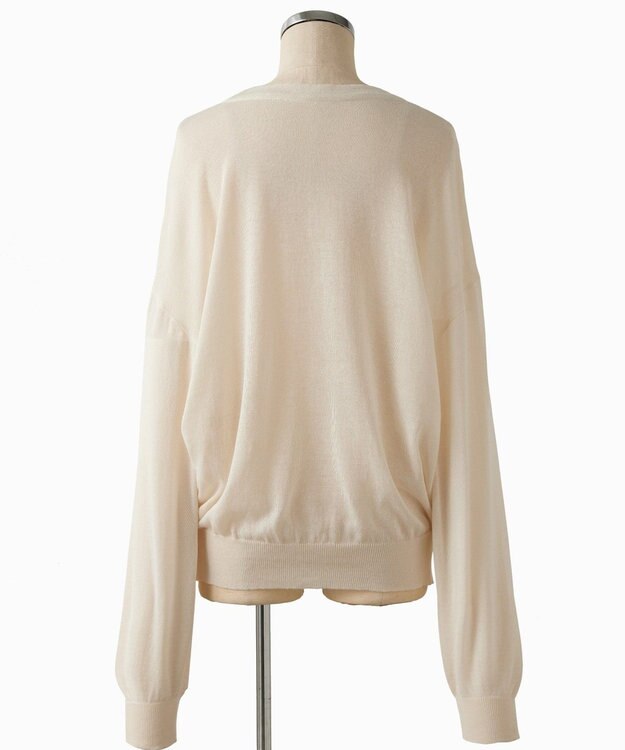 TOQUE 〈大草直子さんアドバイザー〉ウォッシャブルシルク×コットン ニットロングスリーブ オフ