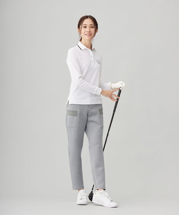 23区GOLF 【WOMEN】ダンボールニットパンツ 履き心地抜群でポケット付き！近所へのお出かけに◎ ライトグレー系