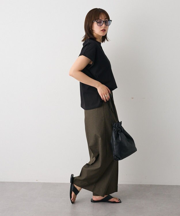 CRAFT STANDARD BOUTIQUE リネンライク3タックパンツ Khaki