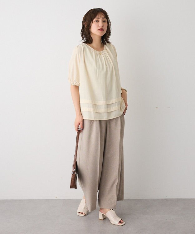 CRAFT STANDARD BOUTIQUE リネンライク3タックパンツ Beige