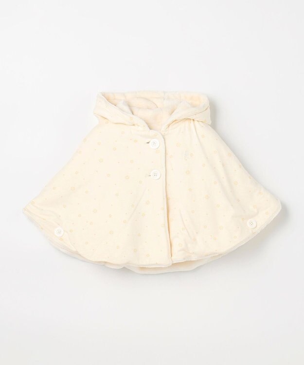 組曲 KIDS 【90㎝】あったかリバーシブルマント アイボリー