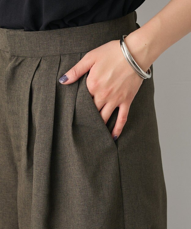 CRAFT STANDARD BOUTIQUE リネンライク3タックパンツ Khaki