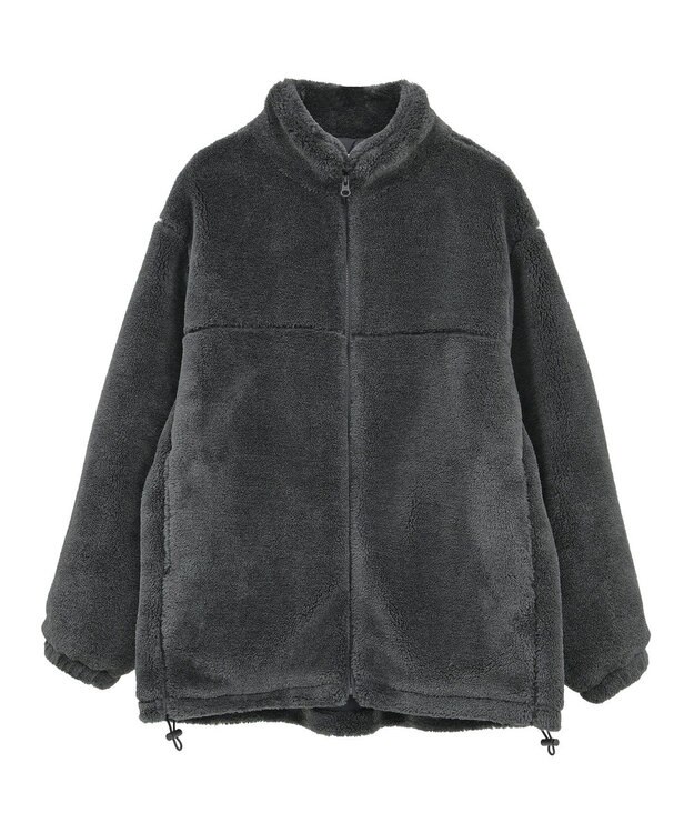 AMERICAN HOLIC スタンドカラーミニファーブルゾン Charcoal Gray