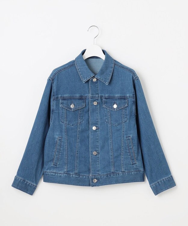 自由区 S 【洗える】ウスカルデニムベーシック ジャケット ミッドインディゴ