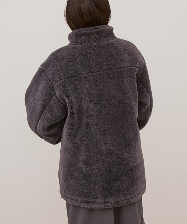 AMERICAN HOLIC スタンドカラーミニファーブルゾン Charcoal Gray