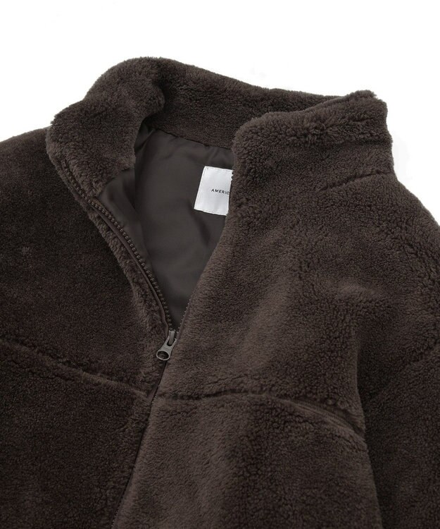 AMERICAN HOLIC スタンドカラーミニファーブルゾン Brown